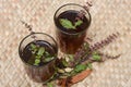 Indian Masala Chai black tea, traditional Tulsi herbal tea beverage with or without milk Royalty Free Stock Photo