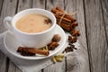 Indian masala chai tea. Spiced tea with milk. Royalty Free Stock Photo