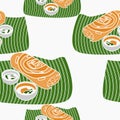 Indian Masala Dosa on Banana Leaf Vector Illustration Seamless Pattern Royalty Free Stock Photo