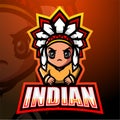 Indian mascot esport logo design Royalty Free Stock Photo