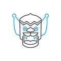 Indian mask linear icon concept. Indian mask line vector sign, symbol, illustration. Royalty Free Stock Photo