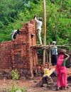 Indian mason laborers Royalty Free Stock Photo