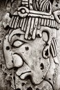 Indian mayan carved in stone Royalty Free Stock Photo