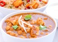 Indian meal -Chole Paneer and pilaf