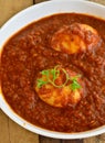 Indian meal with egg curry Royalty Free Stock Photo