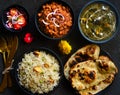 North Indian party meal-Punjabi vegetarian platter