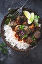 Indian Meatballs in Curry Sauce Royalty Free Stock Photo