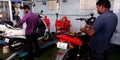 indian mechanic modified bike on bajaj bike service center in India