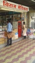 Indian medical shop at pune with customer