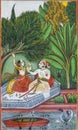 Indian miniature painting depicting royal lifestyle scenes