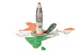 Indian missile launches from its underground silo launch facility, 3D rendering