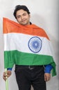 Indian model smiling with tiranga