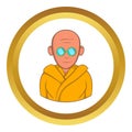 Indian monk in sunglasses vector icon