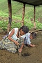 Indian Mother and daughter building their own home Royalty Free Stock Photo