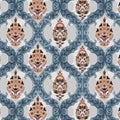 Indian geometric Mughal seamless pattern