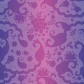 Indian motive. Ethnic ornamental wallpaper or ceramic tile with silhouettes of paisley and flowers Royalty Free Stock Photo