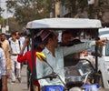 Indian Motor rickshaws and their passengers