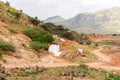 Indian mountain landscape, Puttaparthi, Andhra Pradesh, India. Copy space for text.