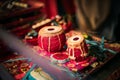 Indian music instrument tabla decoration for wedding Royalty Free Stock Photo