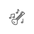 Indian musical instrument line icon