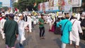 Indian Muslim women's participating in a rally with male to support Palestine,