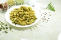 PUDINA GATHIYA CRUNCHY NAMKEEN SNACKS FRIED Royalty Free Stock Photo