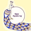 Indian National Bird Peacock for Republic Day. Royalty Free Stock Photo