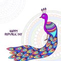 Indian National Bird Peacock for Republic Day. Royalty Free Stock Photo