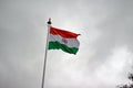 Indian national flag hoisted in the blue sky on 70th Indian independence day at Red fort