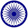 Indian National symbol Ashoka chakra isolated on white background