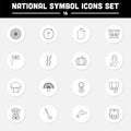 16 Indian National Symbol Or Icon In Black Linear