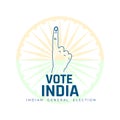 indian national voting finger background with ashoka chakra design