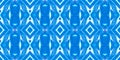 Native American Watercolor Seamless Pattern. Blue Geometric Background. Royalty Free Stock Photo