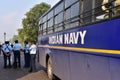 Indian Navy bus and Air Force Soldiers at India Gate, New Delhi, India