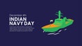 indian navy day banner template vector