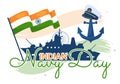 Indian Navy Day Vector Illustration on December 4 with Fighter Ships for People Military Army Saluting Appreciating Soldiers