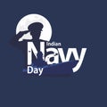 Indian Navy Day Wishing Greeting Card. Beautiful Calligraphy of Indian Navy Day.