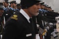 Indian Navy soldier's contingent marches during the Republic day rehearsal at Rajpath, New Delhi.