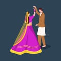 Indian Newlywed Couple Performing Dance for Sangeet Ceremony