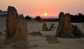 Indian Ocean Orange Sunset from the Pinnacle Desert Royalty Free Stock Photo