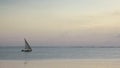 Indian Ocean with a traditional yacht from Zanzibar Royalty Free Stock Photo