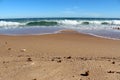 Indian Ocean waves rolling in at pristine Binningup Beach Western Australia on a sunny morning in late autumn. Royalty Free Stock Photo