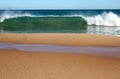 Indian Ocean waves rolling in at pristine Binningup Beach Western Australia on a sunny morning in late autumn.