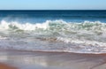 Indian Ocean waves rolling in at pristine Binningup Beach Western Australia on a sunny morning in late autumn.