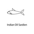 indian oil sardien icon. Element of marine life for mobile concept and web apps. Thin line indian oil sardien icon can be used for