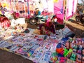 an indian old woman selling toys at street shop in india January 2020 Royalty Free Stock Photo