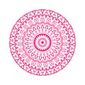 Indian ornament, kaleidoscopic floral pattern, mandala in pink Royalty Free Stock Photo