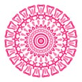 Indian ornament, kaleidoscopic floral pattern, mandala in pink Royalty Free Stock Photo