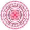 Indian ornament, kaleidoscopic floral pattern, mandala in pink Royalty Free Stock Photo