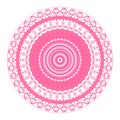 Indian ornament, kaleidoscopic floral pattern, mandala in pink Royalty Free Stock Photo